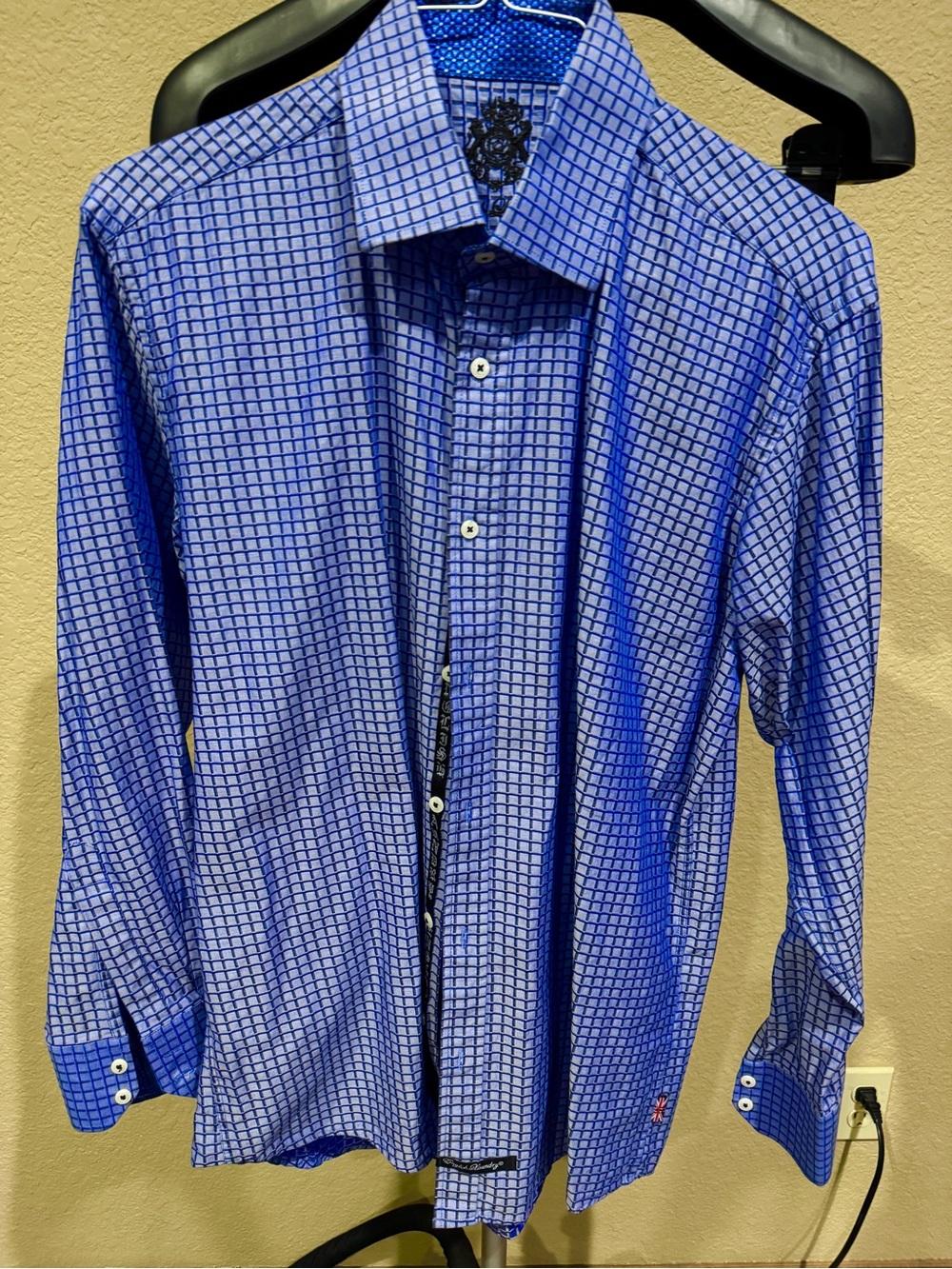 English Laundry Blue Check Dress Shirt